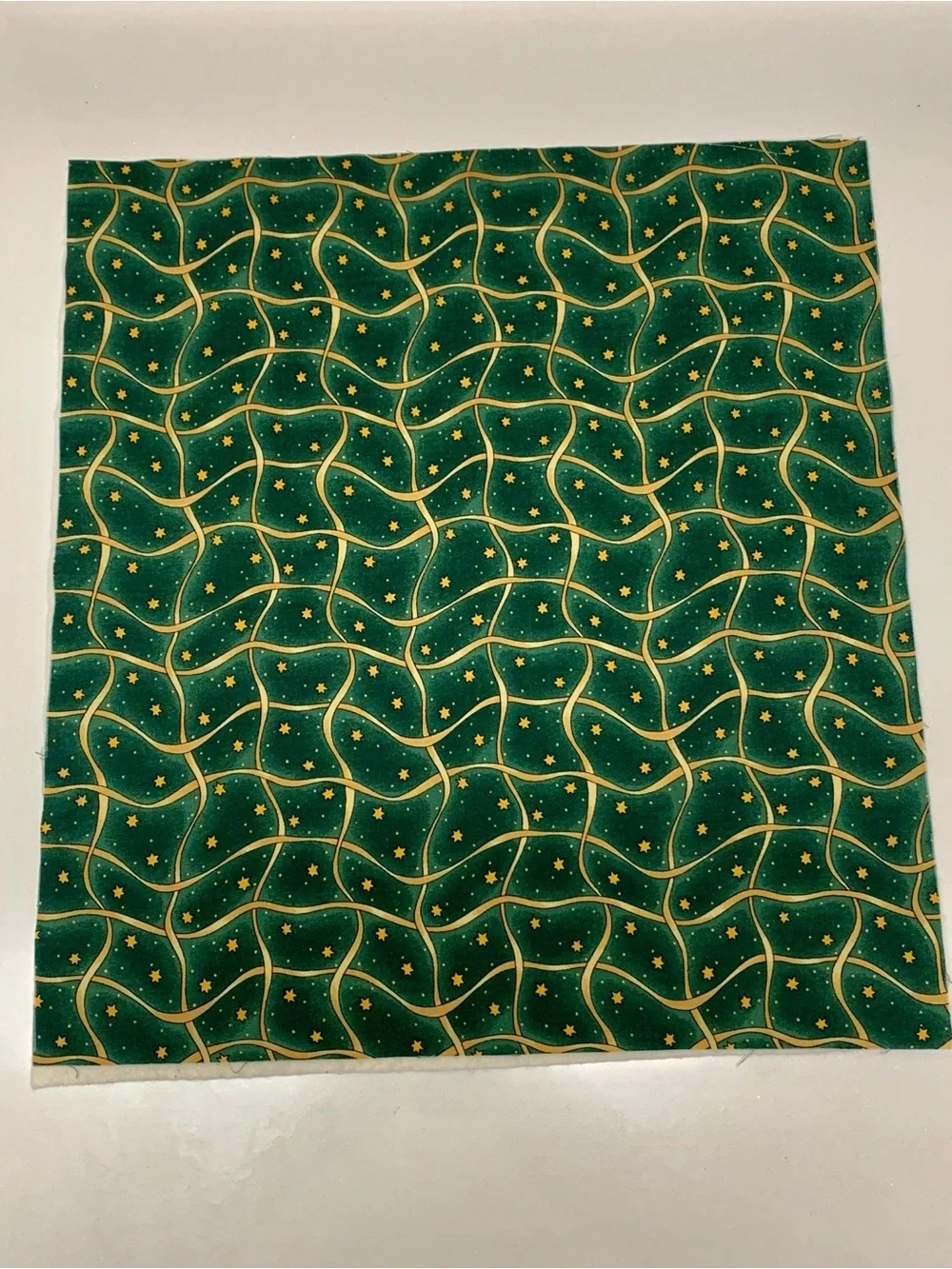 Festive Santa Holiday Single Block Fabric Panel Unfinished Red & Green 14” x 16”